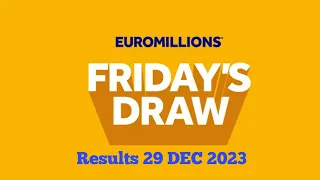 Euromillions results live 29 Dec 2023 | euromillions draw live | euromillions live tonight results