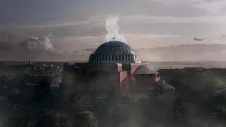 Lightning on the roof of Hagia Sophia, the day before the Fall of the Byzantine Empire