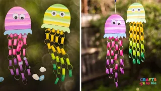 Beautiful Paper Jellyfish craft for kids | Hanging Jellyfish summer craft
