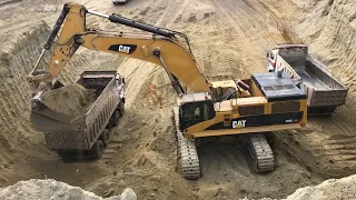 Caterpillar 385C Excavator Loading Trucks For Three Hours Non Stop - Mega Machines Movie