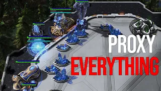 Beating Grandmasters While Proxying EVERY Tech STRUCTURE | Beating Grandmasters With Stupid Stuff
