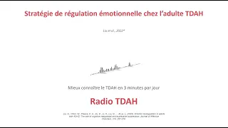 Stratégie de régulation émotionnelle chez l'adulte TDAH