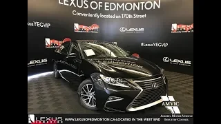 Black 2018 Lexus ES 350 Touring Package Walkaround Review West Edmonton Alberta