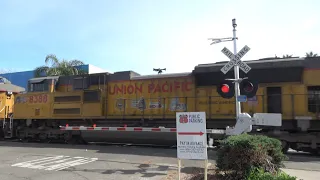 UP 7923 Z-Train Intermodal With UP 8388 EAP Unit North - K St. Railroad Crossing, Sacramento CA