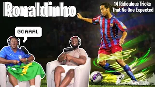 FIRST TIME REACTING To RONALDINHO | 14 RIDICULOUS TRICKS |Brothers Reaction!!!!