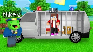 JJ Got Into a POLICE VAN, But Mikey Is a POLICEMAN in Minecraft (Maizen)