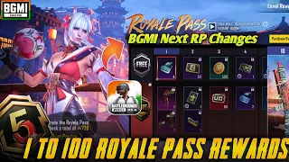 BGMI NEXT A5 ROYAL PASS // 1 TO 100 RP REWARDS // ACE 5 ROYAL PASS LEAKS // WHAT'S NEW CHANGES ??