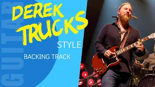 DEREK TRUCKS style BLUES Guitar Backing Track Jam in E Major AV52