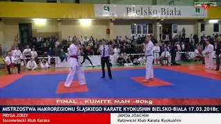Ciężki nokaut / heavy knockdown / Mistrzostwa Śląska Karate Kyokushin 2018