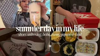 productive summer day in my life vlog☁️ Nike shoes unboxing, boba, japanese food mukbang🍜