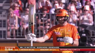 Stevie Eskinazi 54 runs vs Melbourne Renegades| 52nd Match - Perth Scorchers vs Melbourne Renegades