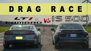 2022 Lexus IS500 vs 2022 Chevy Camaro LT1 10 Speed, shocked! Drag and Roll Race.