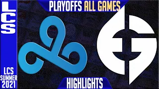 C9 vs EG Highlights ALL GAMES | LCS Summer Playoffs Round 2 | Cloud9 vs Evil Geniuses