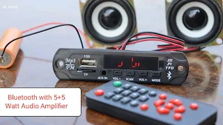Bluetooth, FM, USB, sd Card and Aux with 5+5 Watt Audio Amplifier Module