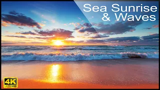 4k Sea sunrise and Waves - No Music