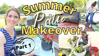 DIY SUMMER PATIO MAKEOVER 2021 |  DECK CLEAN + DECORATE | OUTDOOR FARMHOUSE COTTAGE DECORATING IDEAS