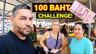 100 BAHT CHALLENGE | KLONG HAENG SATURDAY MARKET | AO NANG KRABI THAILAND