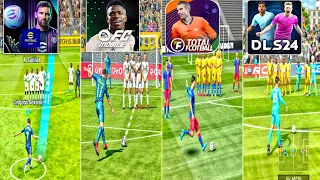 eFootball 24 Mobile 🆚 EA FC 24 Mobile 🆚 DLS 24 🆚 VLF 🆚 Total Football Realistic Free Kick 🔥
