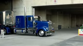 Trucks Leaving The Great American Trucking Show 2013