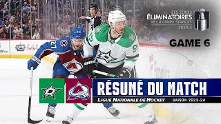 Stars vs Avalanche, R2, Match no 6 | Faits saillants