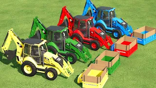 LOADERS OF COLORS ! LOADING AND TRANSPORTING SILAGE WITH THE CAT 420F BACKHOE LOADER ! FS 22