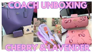 NEW! COACH UNBOXING CHERRY, LAVENDER AND BAGS