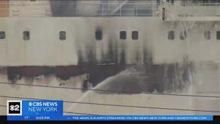 Cargo ship fire in Newark still burning 2 days later