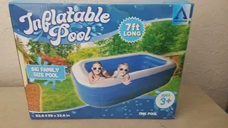 Inflatable Pool for Adults, Kids, Family Kiddie Swimming Pool - Blow Up Rectangular review