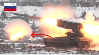 BRUTAL FIRE ‼️ Russian TOS-1A Thermobaric Bomb in Action Destroyed Target