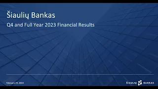 Šiaulių Bankas Investor Conference FY 2023