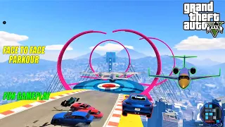 GTA V | Funny Face To Face Parkour In Roller Coaster Map