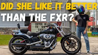 Did she like it better than the FXR? 2015 Harley Davidson Breakout REVIEW!