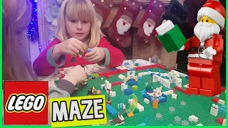 Kids Make Lego Maze Christmas Edition