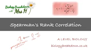 Spearman's Rank Correlation - A Level Biology