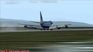 Boeing 747-200 Transaero landing in Vancouver