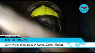 Over twenty shops razed at Kumasi Central Market