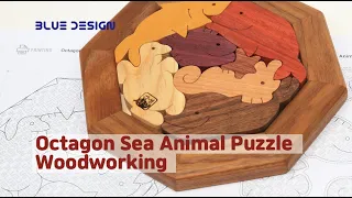 How to Make a Wood Octagon Sea Animal Puzzle Scroll saw