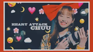 heart attack by chuu/츄 but everytime she says "you attack my heart" it gets faster !