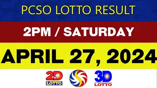 Lotto Result Today APRIL 27 2pm Ez2 Swertres 2D 3D 6D 6/42 6/55 PCSO