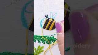 Beautiful Bee Embroidery / Embroidery for beginners / Super Creative Hand Embroidery #shorts