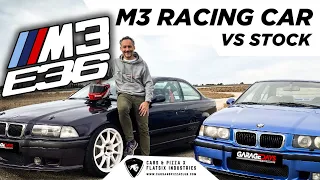 I test my race car, a BMW M3 E36 3.2 EVO vs stock M3