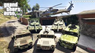 GTA 5-Stealing Chinese & United States Military Vehicles with Franklin! | (GTA V Real Life Cars #51)