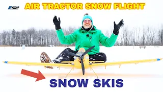 eFlite GIANT Air Tractor on SNOW SKIS is one of the EASIEST RC PLANES TO FLY!