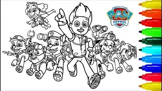 PAW PATROL Dragon Coloring Book | Colouring Pages for Kids with Colored Markers