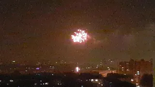 Artificii în noaptea de Crăciun la Ploiești.