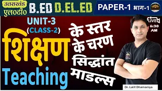 Teaching | शिक्षण | Level of Teaching शिक्षण स्तर | Steps in teaching शिक्षण के चरण | शिक्षण माडल्स