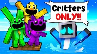One TeeVee on SMILING CRITTERS RAFT in Minecraft!