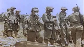 US Marines and  aftermath of the battle for Saipan during World War II HD Stock Footage