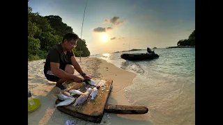 #56 - Inflatable Boat Solo : Serangan Barracuda Camping, Fishing & Cook di Teluk Dalam, Pangkor