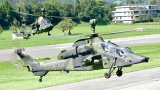 (4K) 2x German Army Eurocopter Tiger EC665 (74+48,74+53) Arrival at Mollis Zigairmeet 2023!